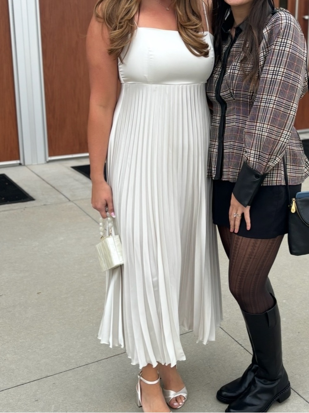 Petal & Pup White Pleated Spaghetti-Strap Maxi Dress - Picture 4 of 4